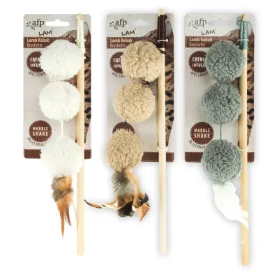 Canne à pêche - Boule en peluche & Plumes