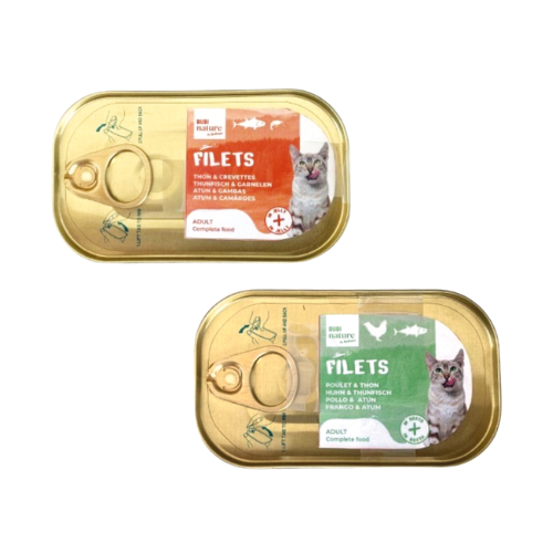 Bubinature - Thon & crevettes ou maquereau (gelée) ou Poulet & thon (bouillon) - à l'unité