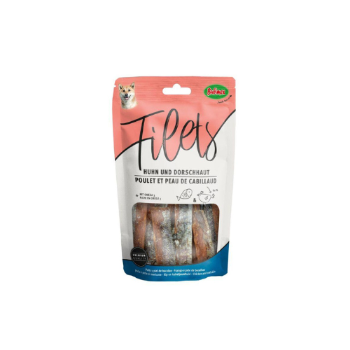 Lamelles poulet 🐓 & peau de cabillaud 🐟- 100g