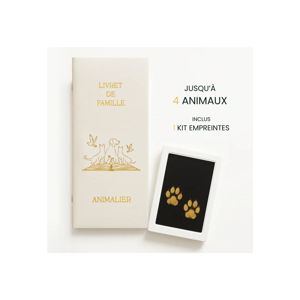 Livret de Famille Animalier – Coffret Souvenir avec Kit Empreintes | Classique ou XL