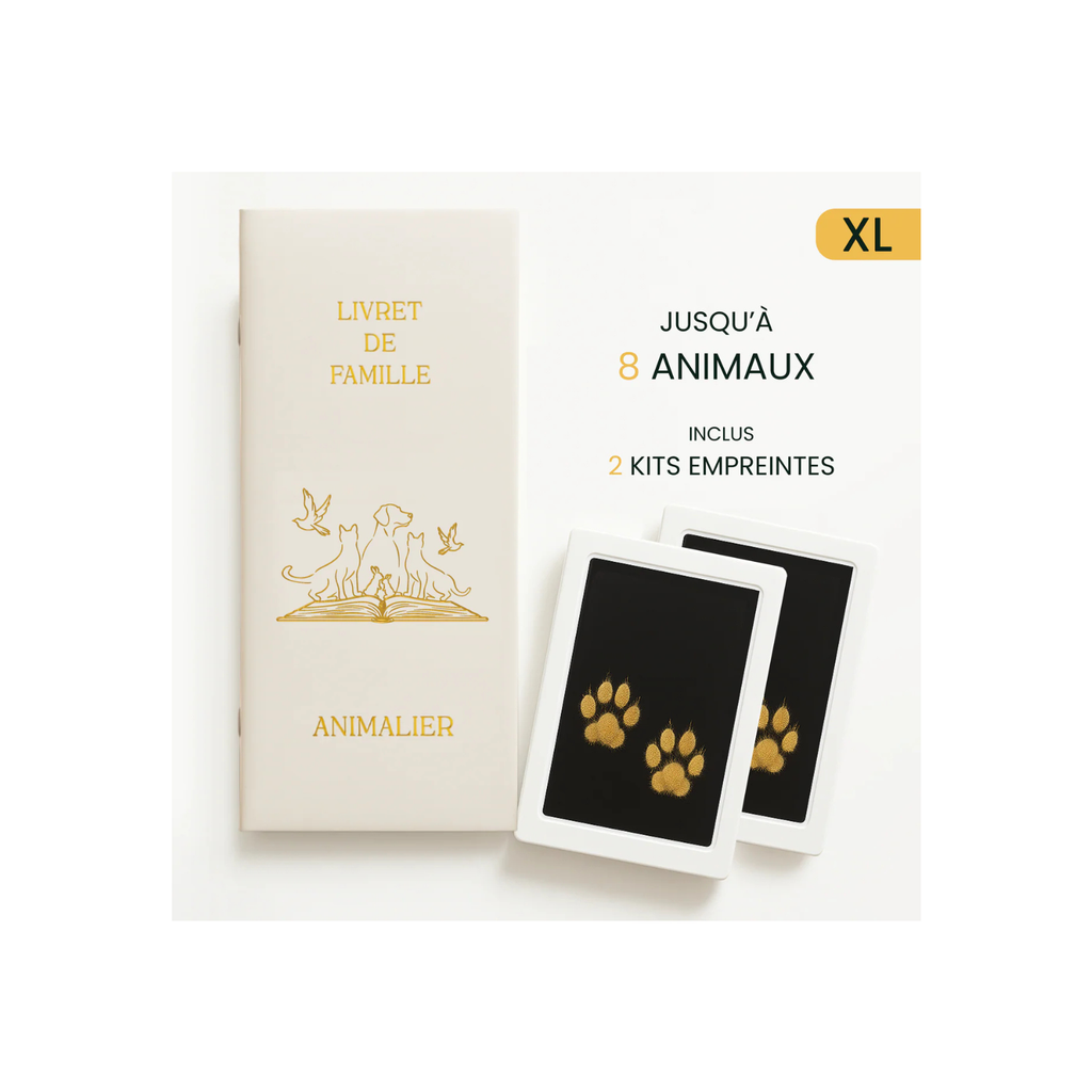 Livret de Famille Animalier – Coffret Souvenir avec Kit Empreintes | Classique ou XL
