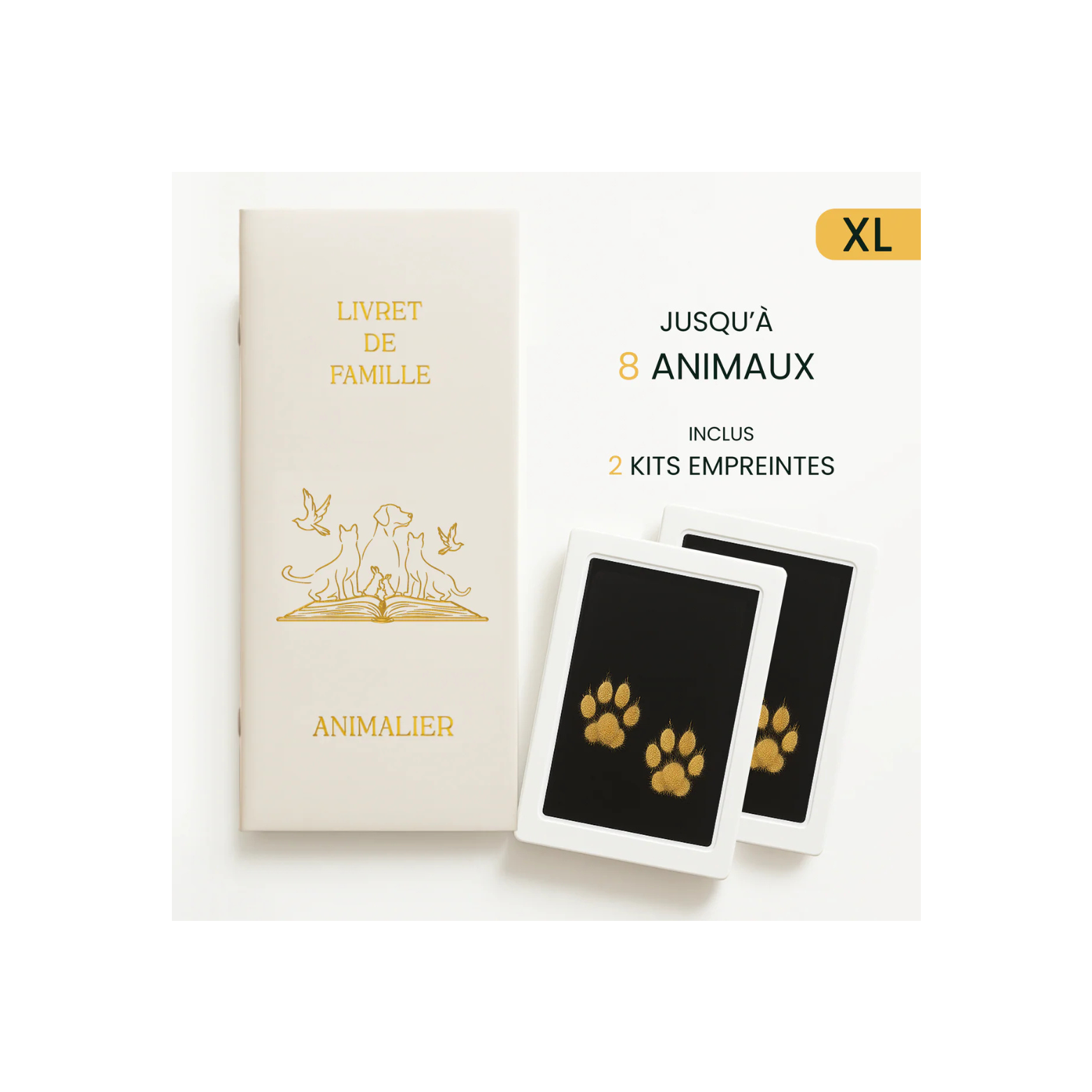 Livret de Famille Animalier – Coffret Souvenir avec Kit Empreintes | Classique ou XL