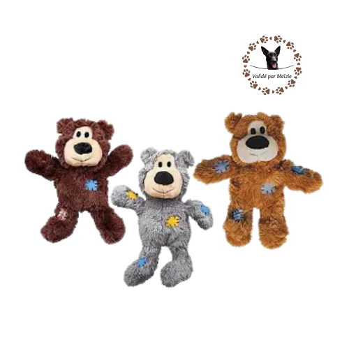 Kong® - Ours en peluche avec corde à l'intérieur - Taille & couleur au choix