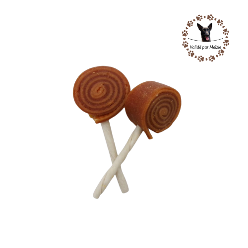 Sucette pour chien 🍭 - Poulet & Canard - à l'unité
