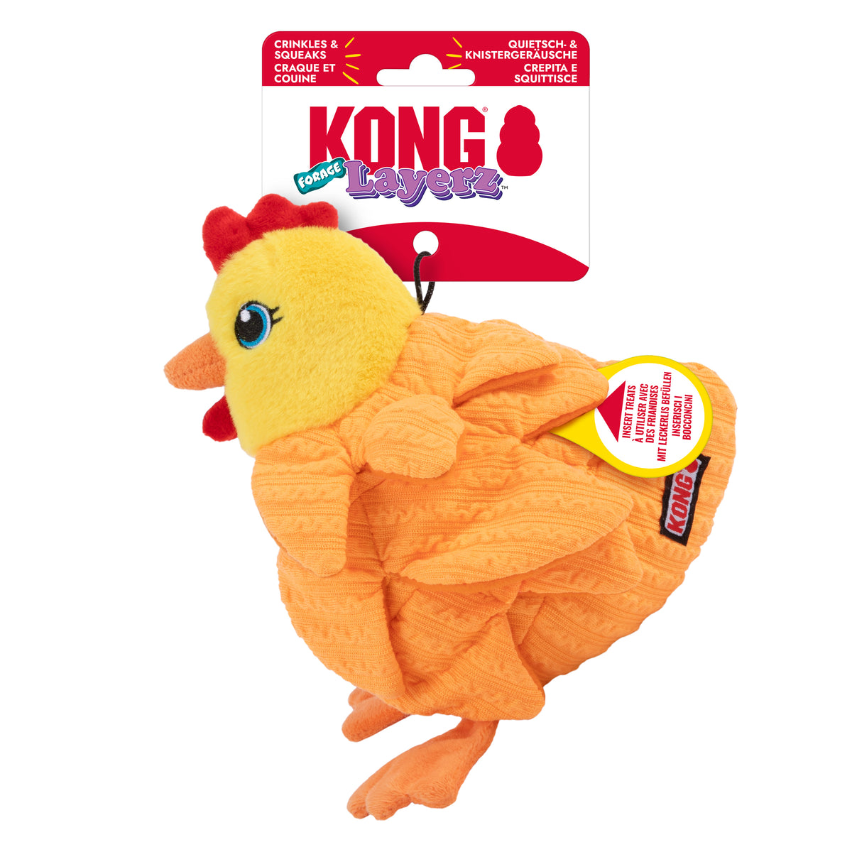 Peluche de Fouille KONG® 🦔 Simon le Hérisson & 🐔 Coquette la Poule